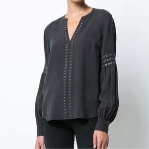 Veronica Beard Black Willa Blouse black size 2